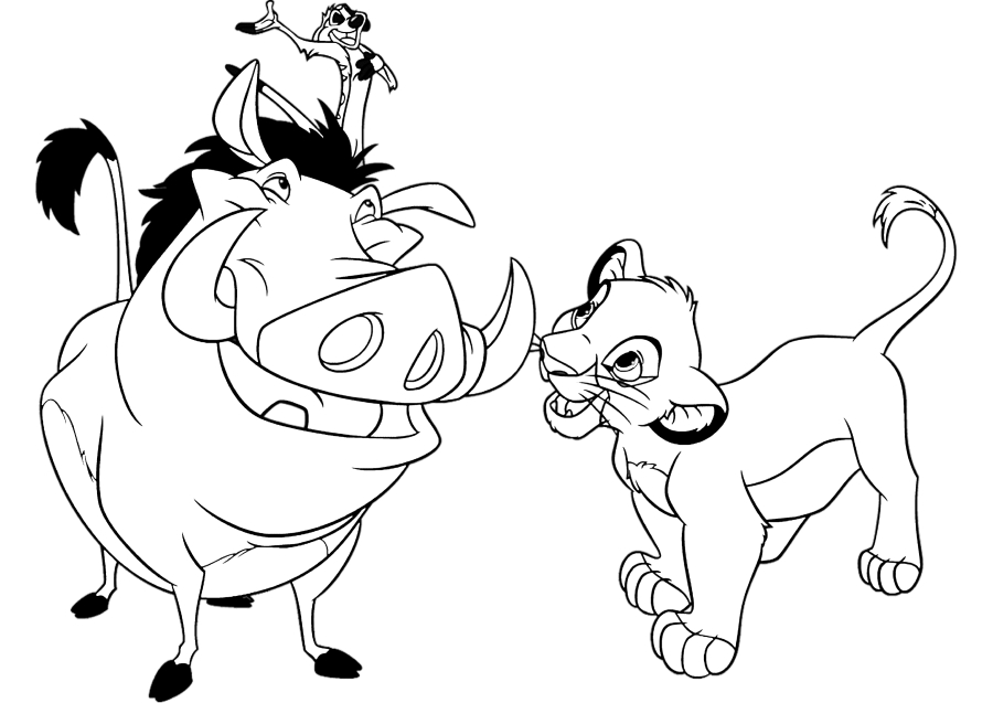 Timon, Pumbaa and Simba